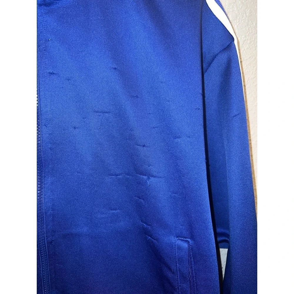 Adidas Track Jacket Men's Large White And Blue Y2K Hip Hop Preppy 90's 80's